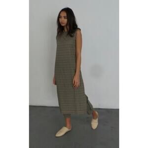 Ilana Kohn Lightweight Cotton Kate Black Checker Maxi Dress Large